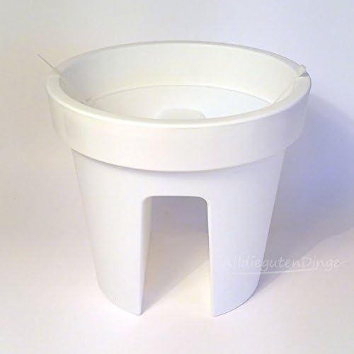 LISSEK 3 Stück Balkon Blumentopf Blumenkübel Weiss/Schwarz Anthrazit inklusive Kabelbinder für die H