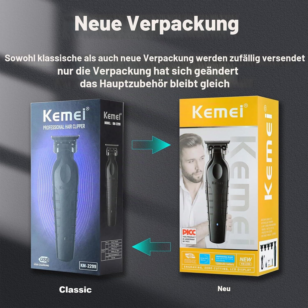 KEMEI 2299 Trimmer, Professionelle Schnurlose Haarschneidemaschine für Männer, Elektrisch Herren Bar