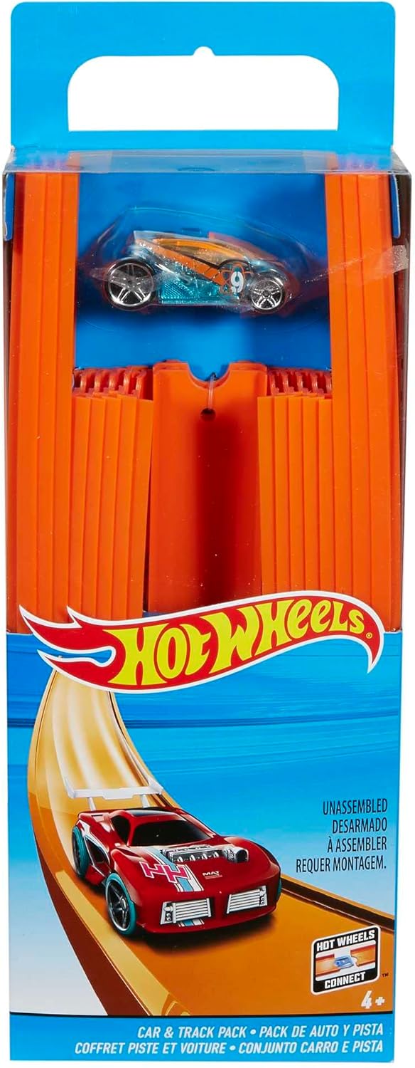 Hot Wheels Bahn Track Builder, Trackteile & Verbindungsstücke (36 Teile) für Autorennbahnen der Hot