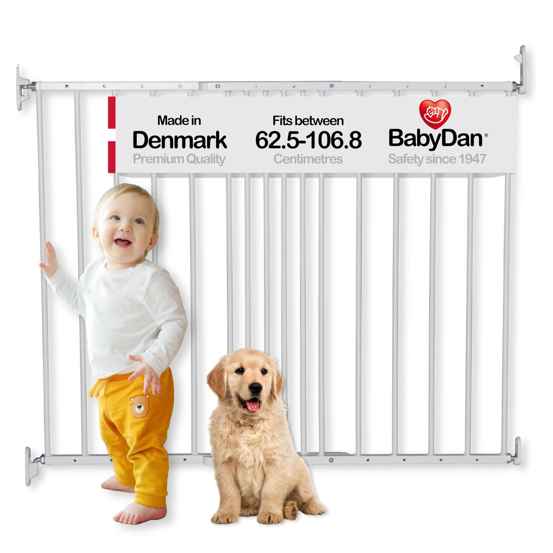 BabyDan Multidan ausziehbar Metall Sicherheit Tor (weiss), Weiss
