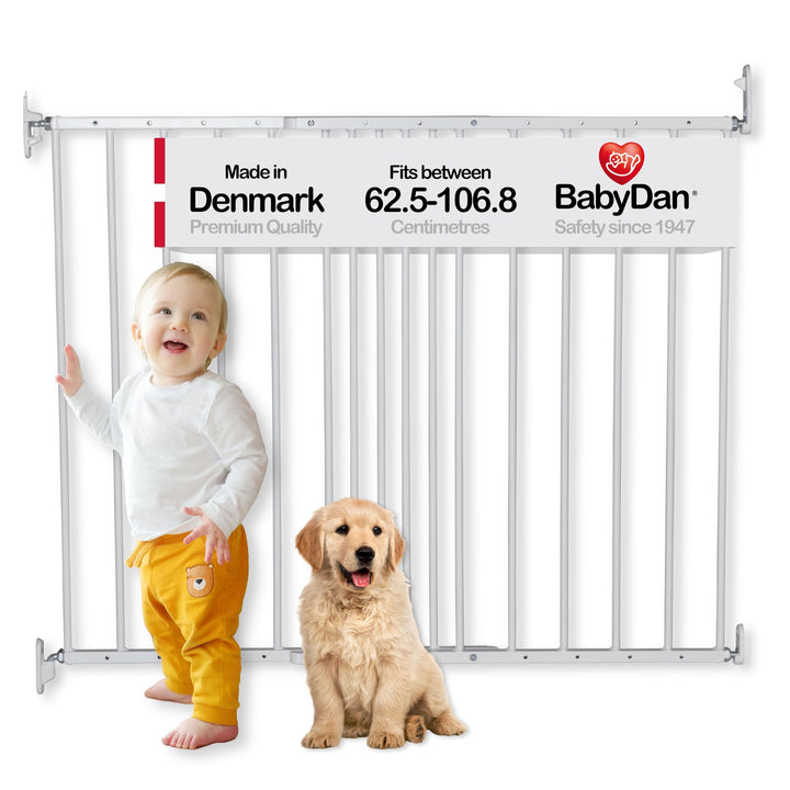BabyDan Multidan ausziehbar Metall Sicherheit Tor (weiss), Weiss