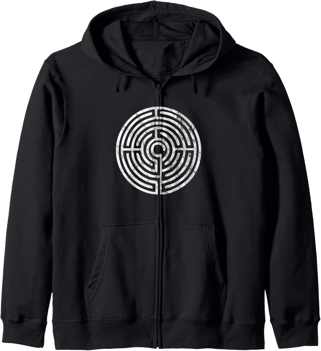 Labyrinth Schutzsymbol Glücksbringer Magie Mystik Okkult Kapuzenjacke