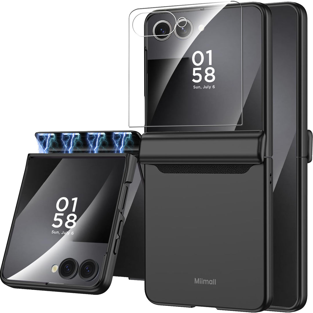 Miimall Kompatibel mit Samsung Galaxy Z Flip 7 Hülle mit Scharnierschutz Magnetischer [Externer Bild