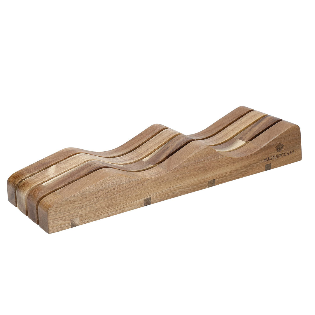 MasterClass Messerhalter aus Holz, Sicherheits- und Hygienehalter für Schubladen und Arbeitsplatten,