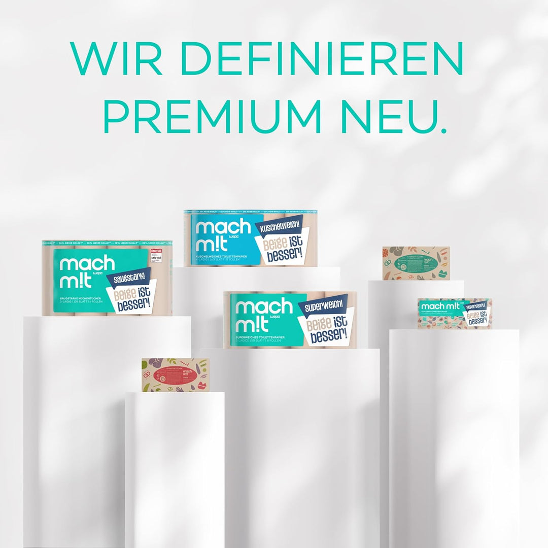 machm!t PURE Kosmetiktücher + Box 4-lagig – extrem weich &amp; besonders nachhaltig dank 100% Recyclingp