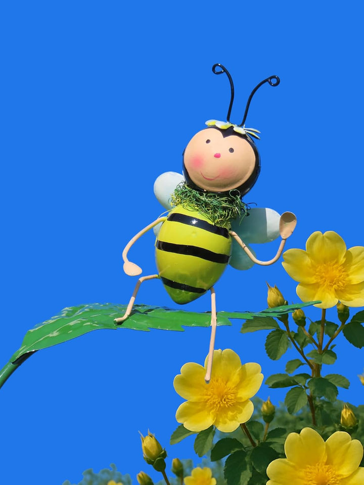 Pommerntraum ® | Regenmesser Niederschlagsmesser Pluviometer Gartendekoration Gartenstecker (Biene),