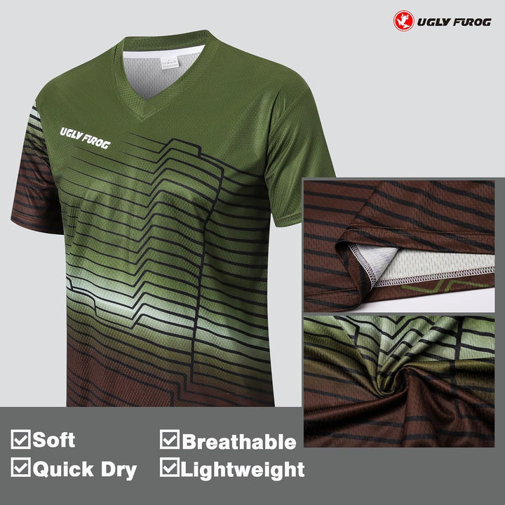 Herren Kurzarm Shirt MTB Leicht Atmungsaktiv Sanft Sport Fitnessstudio Radtrikot Dsjf08 M, Dsjf08 M