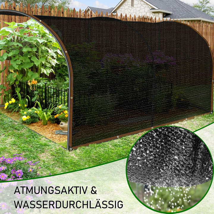 Schattennetz - 90% Beschattungsgrad mit perforiertem Sonnennetz, 2x1m Schattierungsnetz,geeignet für