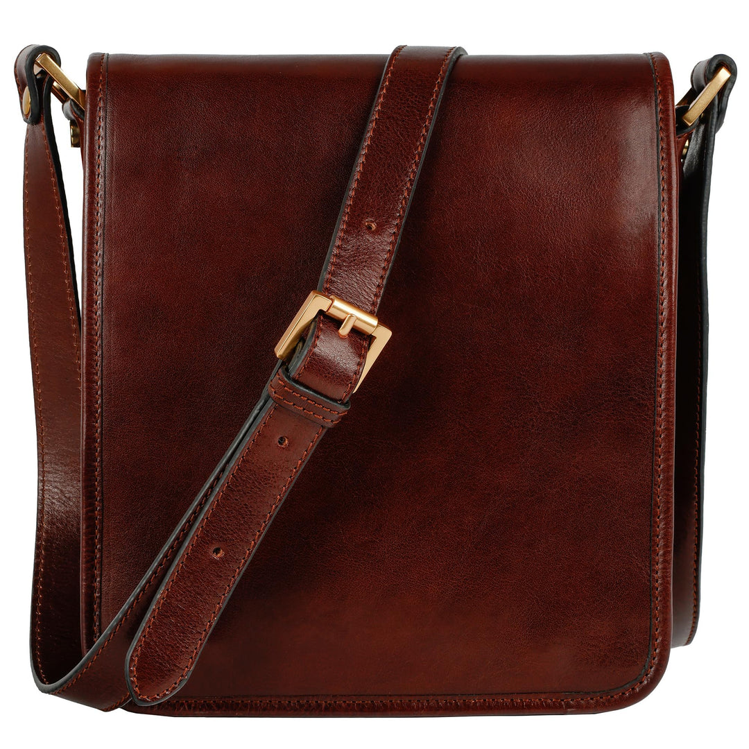 Time Resistance Schultertasche aus Leder Herren - Messenger Bags - Umhängetasche Herren - Elegante L