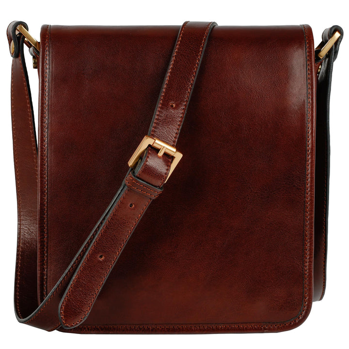 Time Resistance Schultertasche aus Leder Herren - Messenger Bags - Umhängetasche Herren - Elegante L