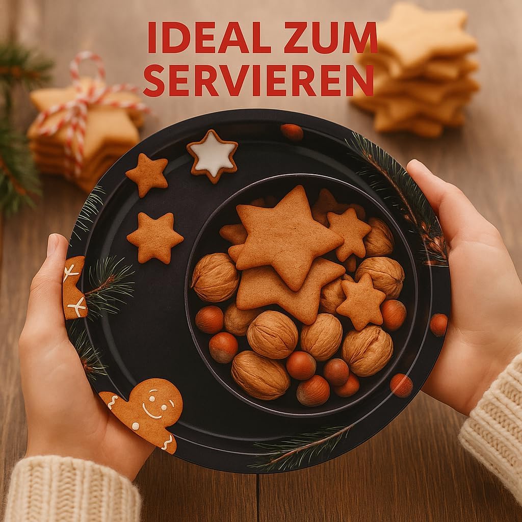 Weihnachtsteller aus Metall - 4 Stück - Weihnachts- oder Nikolaus-Teller mit verschiedenen Motiven f