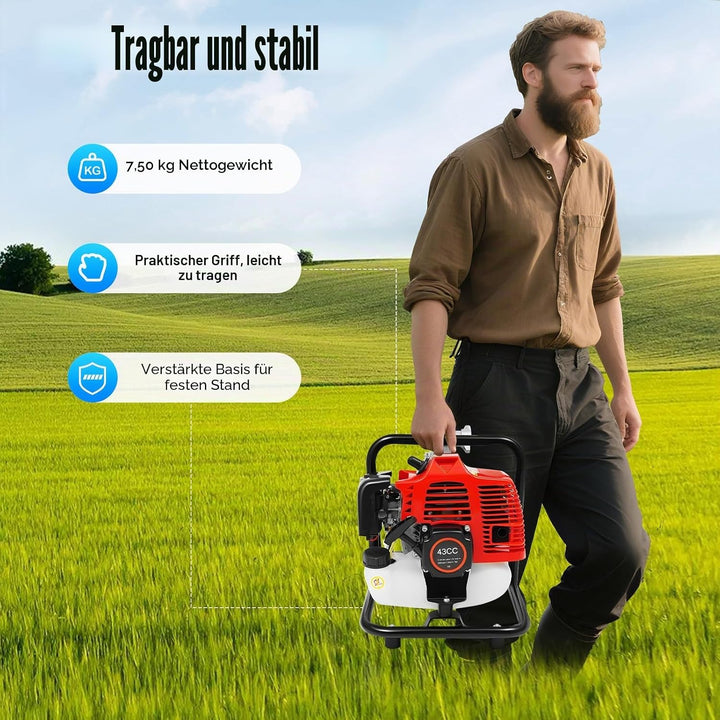 Benzin Wasserpumpe Gartenpumpe Schmutzwasserpumpe 1,25KW/1,7PS 8000 l/h 30m Förderhöhe | 2-Takt-Moto