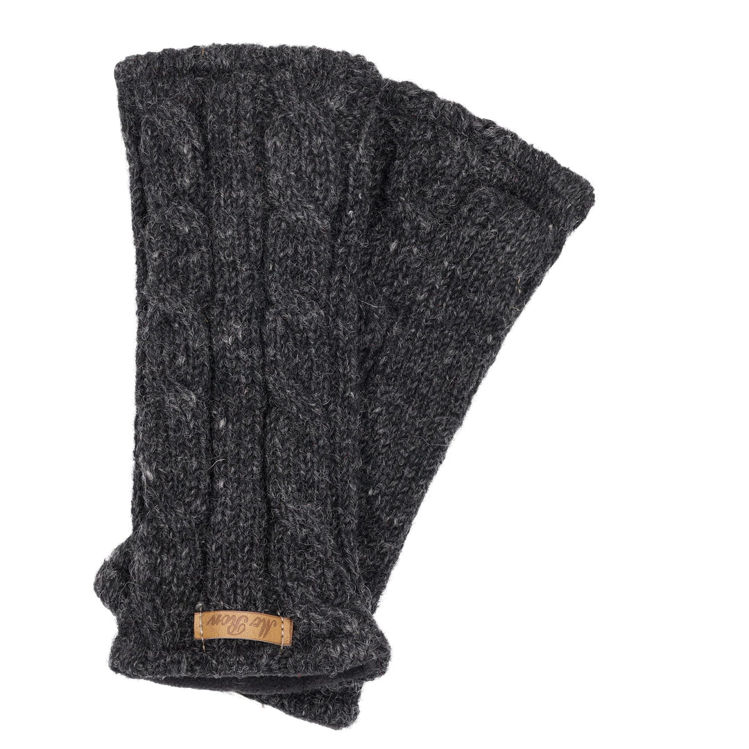 McRon Damen Gestrickte Pulswärmer Modell Emily Anthrazit, Anthrazit