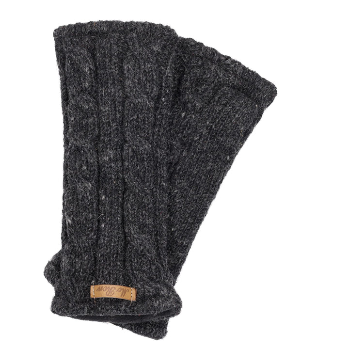 McRon Damen Gestrickte Pulswärmer Modell Emily Anthrazit, Anthrazit