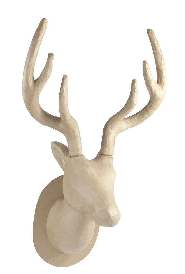 Décopatch NO032C Trophäe Hirsch (aus Pappmaché zum Verzieren und Personalisieren, 63 cm, ideal für I