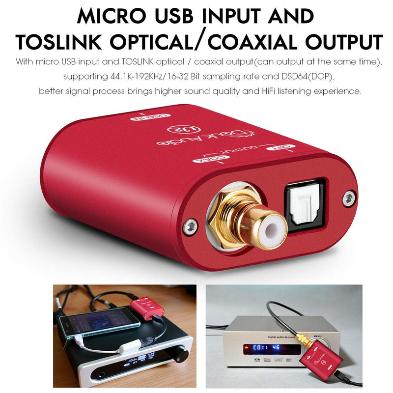 Douk Audio U2 USB Konverter XMOS XU208 Digitale Schnittstelle TOSLINK Koaxial DOP SPDIF Adapter DSD6