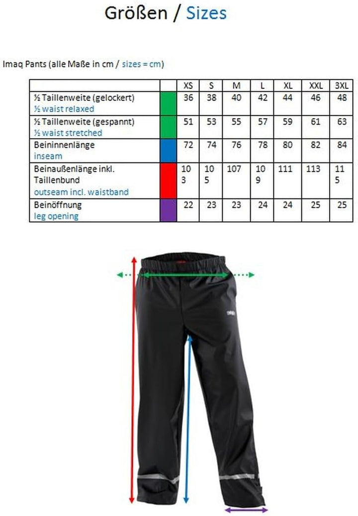 Owney Regenhose Imaq Unisex XL Schwarz, XL Schwarz