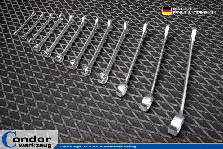 CONDOR Werkzeug 35-12T | Gabel-Ringschlüssel-Satz | 12-tlg. | Chrom-Vanadium-Stahl verchromt | 6-22