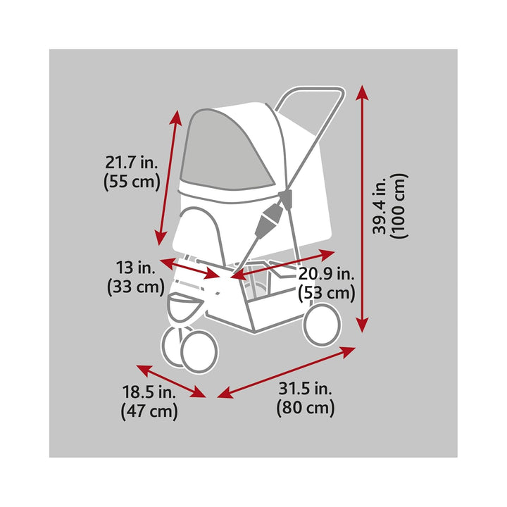 TRIXIE Buggy für Hunde, 47 × 100 × 80 CM, 4,6 kg - extra leicht, schwarz, bis 11 kg belastbar - 2895