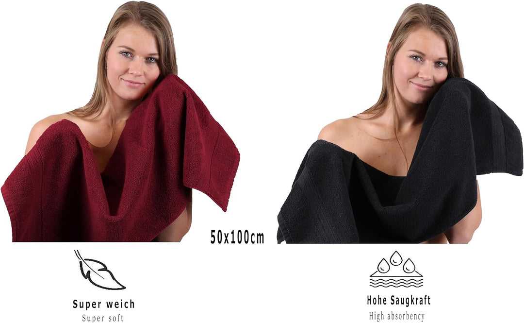 Betz 10-TLG. Handtuch-Set Classic 100% Baumwolle 2 Duschtücher 4 Handtücher 2 Gästetücher 2 Seiftüch