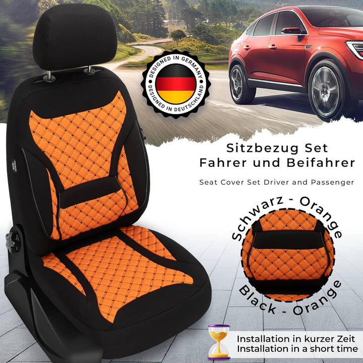 BREMER SITZBEZÜGE Mass Sitzbezüge Schonbezüge für Mercedes B-Klasse W245 ZM3 ZM3 - Schwarz / Orange