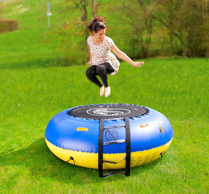infactory Wassertrampolin: 4in1-Trampolin für Wasser und Garten, Ø 193 cm (Pool Trampolin, Aufblasba