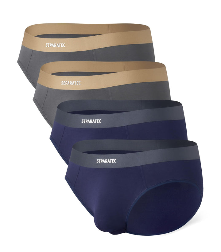 Separatec Herren Boxershorts 4er Pack Doppelbeutel Dual Pouch, Bambus Unterhosen Männer, Stretcken H