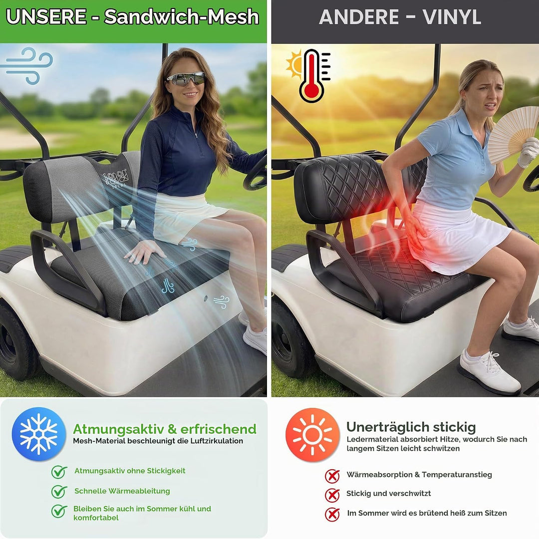 10L0L Golfplatzgeräte,Golfmobil-Zubehör,Golfwagen-Sitzbezug Komplettset für Vordersitze, Polyester-B