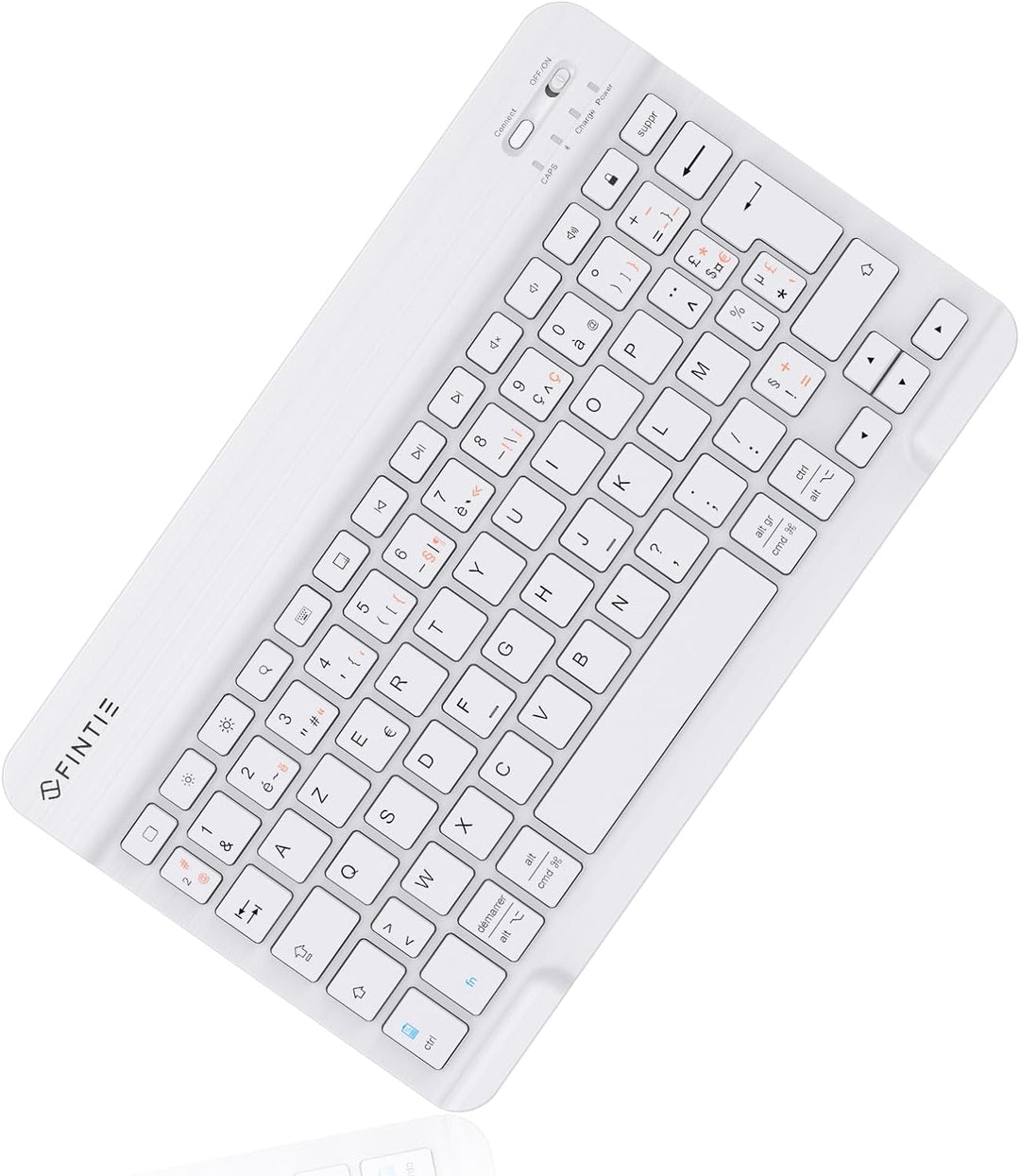 Fintie French AZERTY Keyboard 10 Zoll Bluetooth Tastatur Light Thin (6mm) Tastatur für iOS/Android,