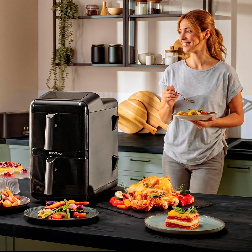 Cecotec Heissluftfritteuse Cecofry DuoLevel 10000, 2400 W, 10L | Heissluftfritteuse 2 Kammern mit 2x