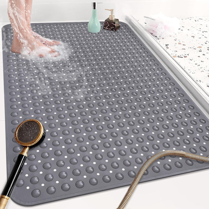 Mofonky Gross Duschmatte rutschfest 80x120cm: Weich TPE Duscheinlage mit Ablauflöchern und Saugnäpfe