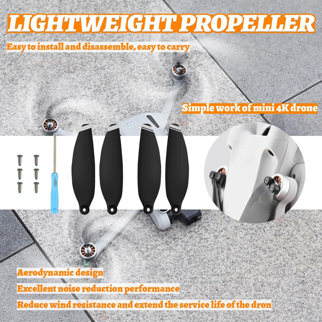 24Pcs Propeller für DJI Mini 4K, Mini 2 SE/ 2/ SE, Drohnen Ersatzpropeller Luftschrauben Set mit Sch