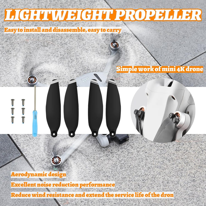 24Pcs Propeller für DJI Mini 4K, Mini 2 SE/ 2/ SE, Drohnen Ersatzpropeller Luftschrauben Set mit Sch