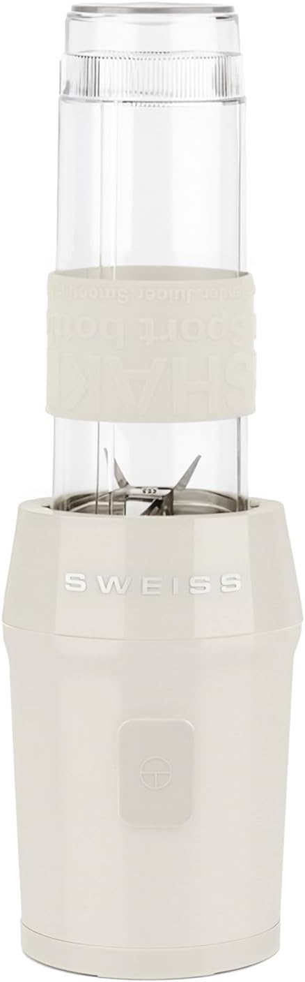 SWEISS Mini-Mixer, Tragbarer Smoothie-Mixer MOOV8, 2 Trinkflaschen à 570 ml mit Reiseverschluss, 4 E