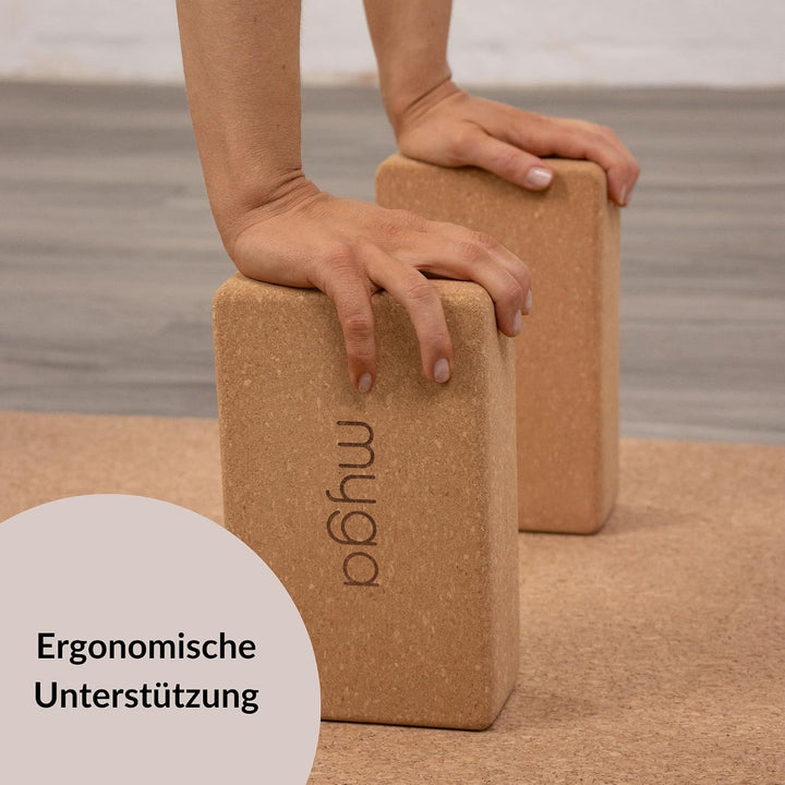Myga Kork Yoga Block | Rutschfest &amp; Robust | Unterstützung bei Yoga- und Pilatesübungen | Ideal für