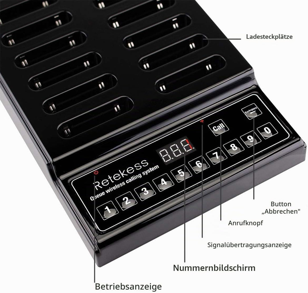 Retekess T112 Drahtloses Anrufsystem 30 Pagers Restaurant Pagers 3 Anrufmodi, Ladelicht, 12 Stunden