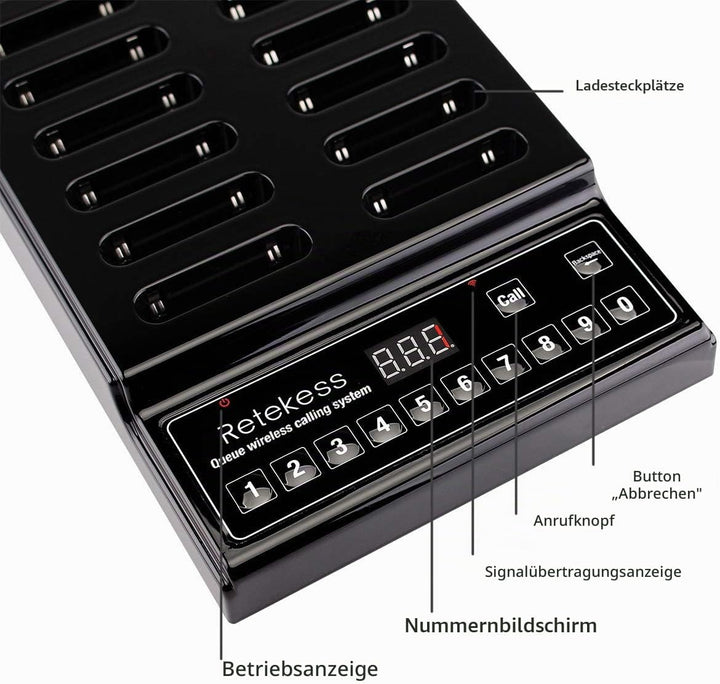 Retekess T112 Drahtloses Anrufsystem 30 Pagers Restaurant Pagers 3 Anrufmodi, Ladelicht, 12 Stunden