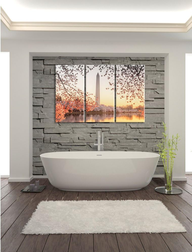 Pixxprint Jefferson Memorial als Leinwandbild/Grösse: 3 Teilig (120x80 cm) cm/Wandbild/Kunstdruck/fe