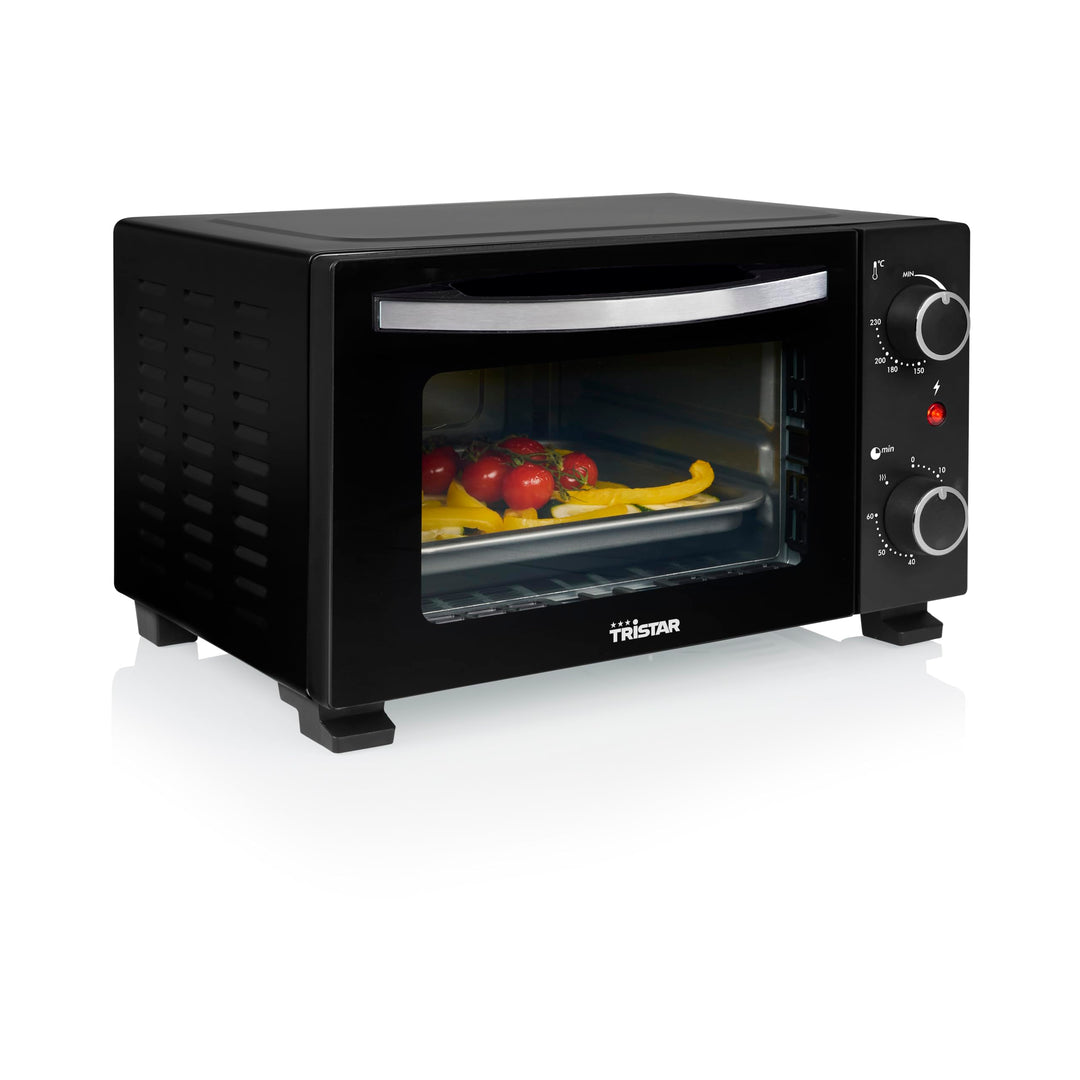 Kompakter Mini-Ofen 10 L, 800 W, Einstellbarer Thermostat, 60-Minuten-Timer, Doppelglastür für viels