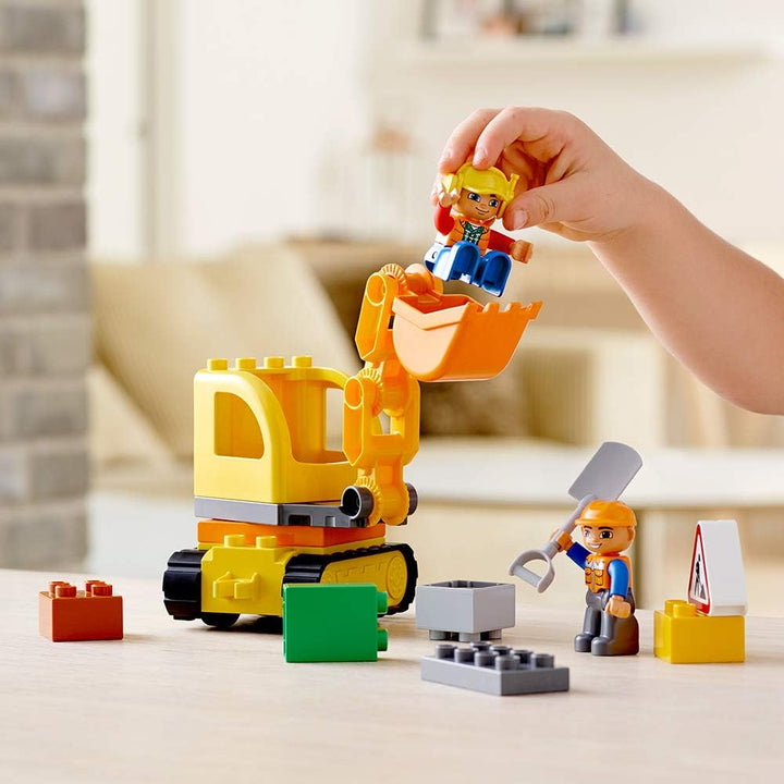 LEGO DUPLO Town 10812 Truck & Tracked Excavator Building Kit (26 Piece) by LEGO