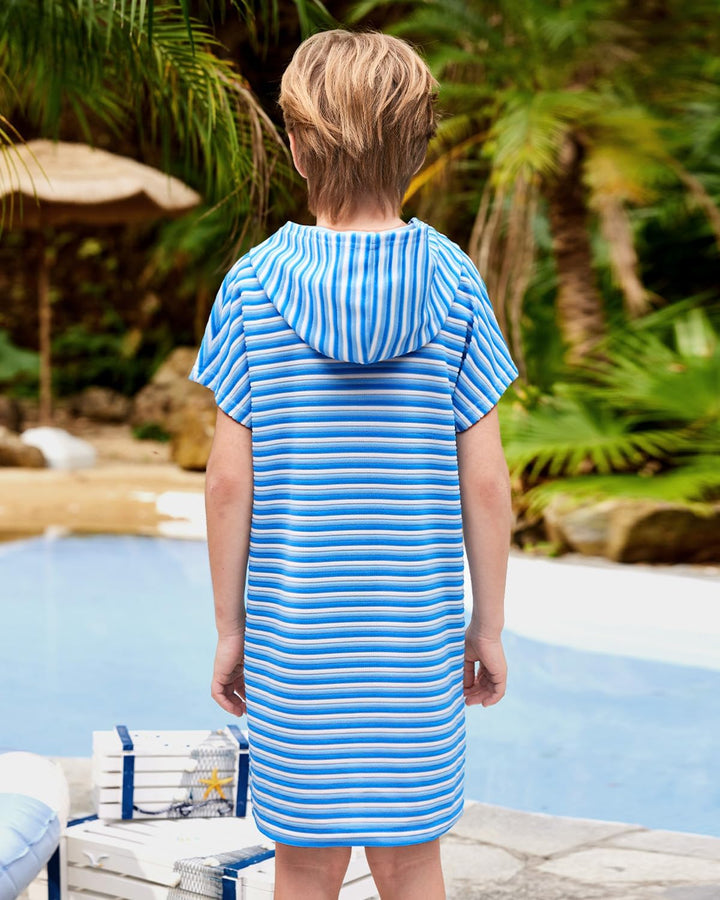 BesserBay Mädchen Junge Badeponcho Frottee Bademantel Kapuze Poncho mit Taschen Zip Cover Up Kinder