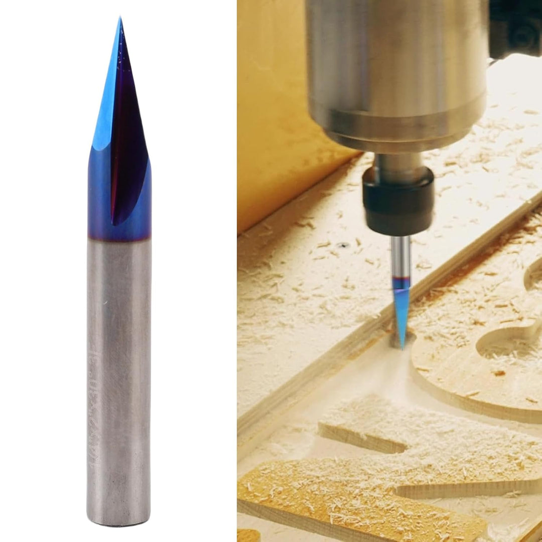 Weytoll V-Nut-Gravurfräser 30 Grad 3 Schneiden 1/4 Zoll Schaft Nano-beschichtetes Hartmetall zum Gra