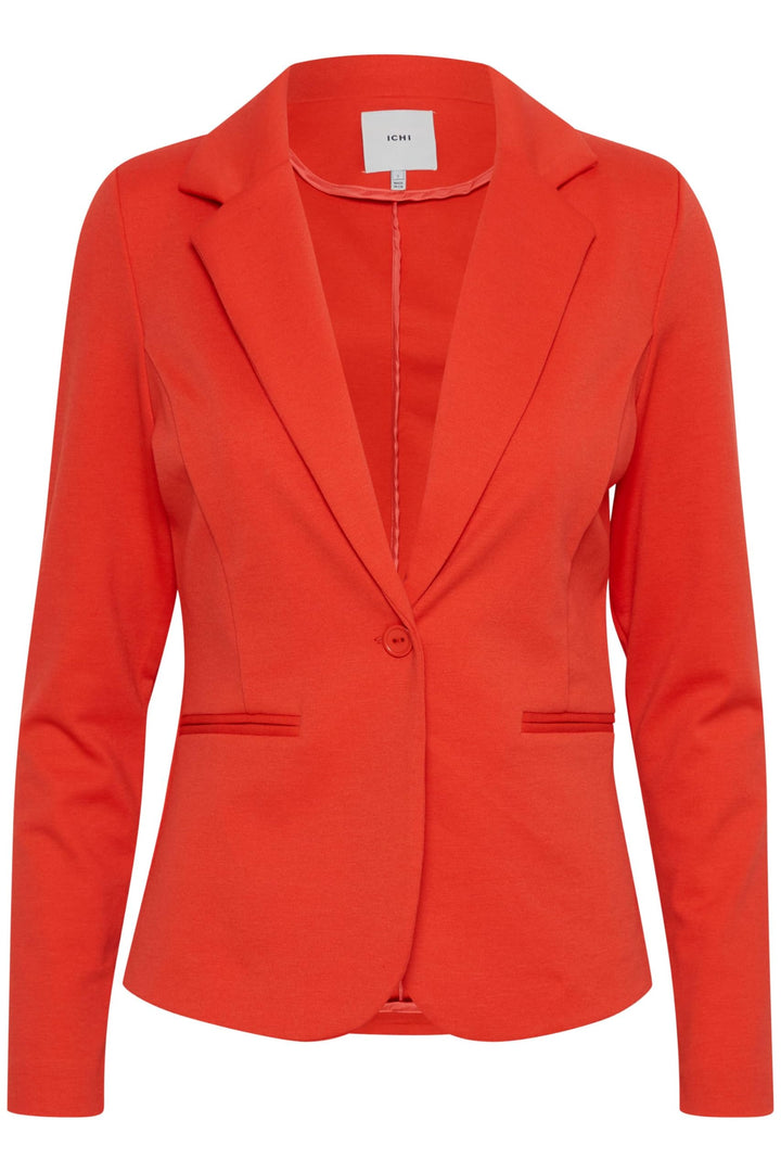 ICHI IHKATE BL Damen Blazer Kurzblazer Jacke EIN-Knopf-Blazer mit Stretch und Reverskragen XS Poppy