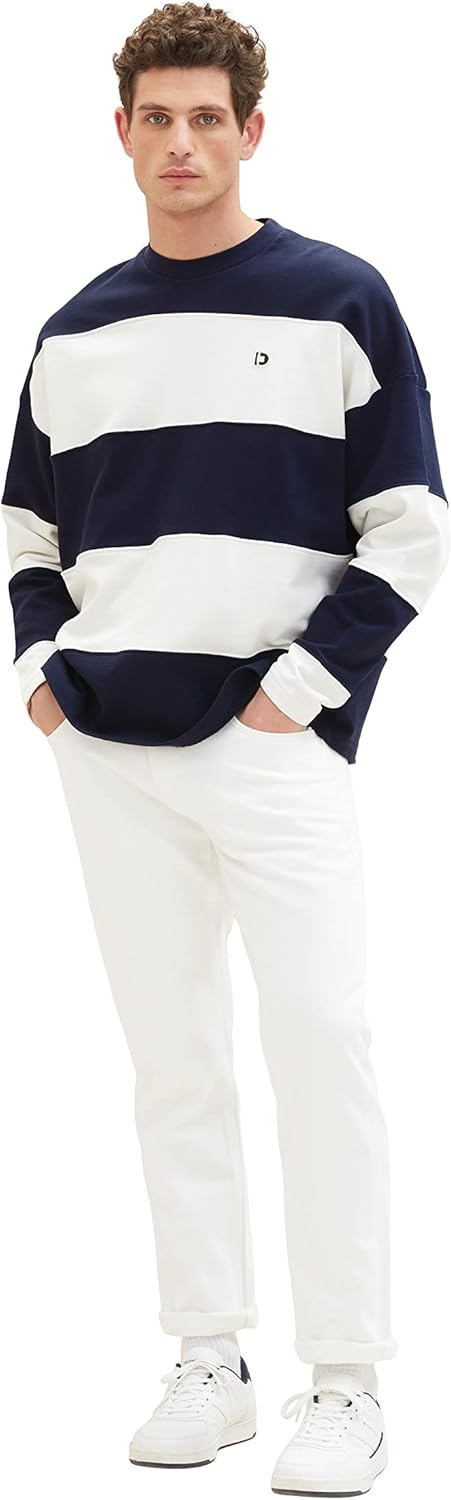 TOM TAILOR Herren Marvin Straight Jeans 34W / 32L 10101 - White Denim, 34W / 32L 10101 - White Denim