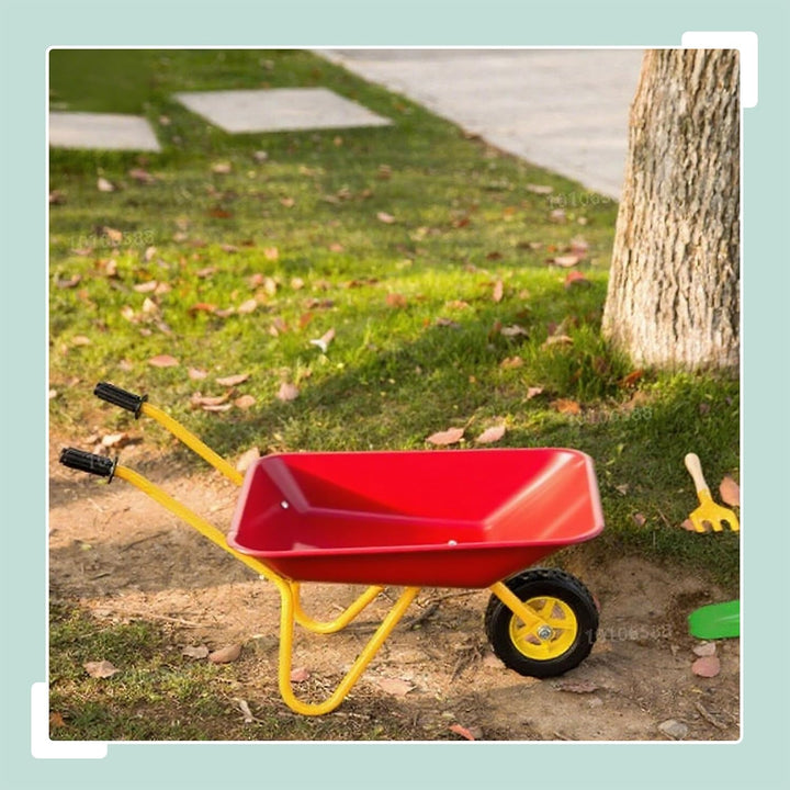 Relaxdays Schubkarre Kinder, rutschfeste Griffe, HxBxT: 43 x 74 x 36 cm, Metall, Kunststoff, Kinder-