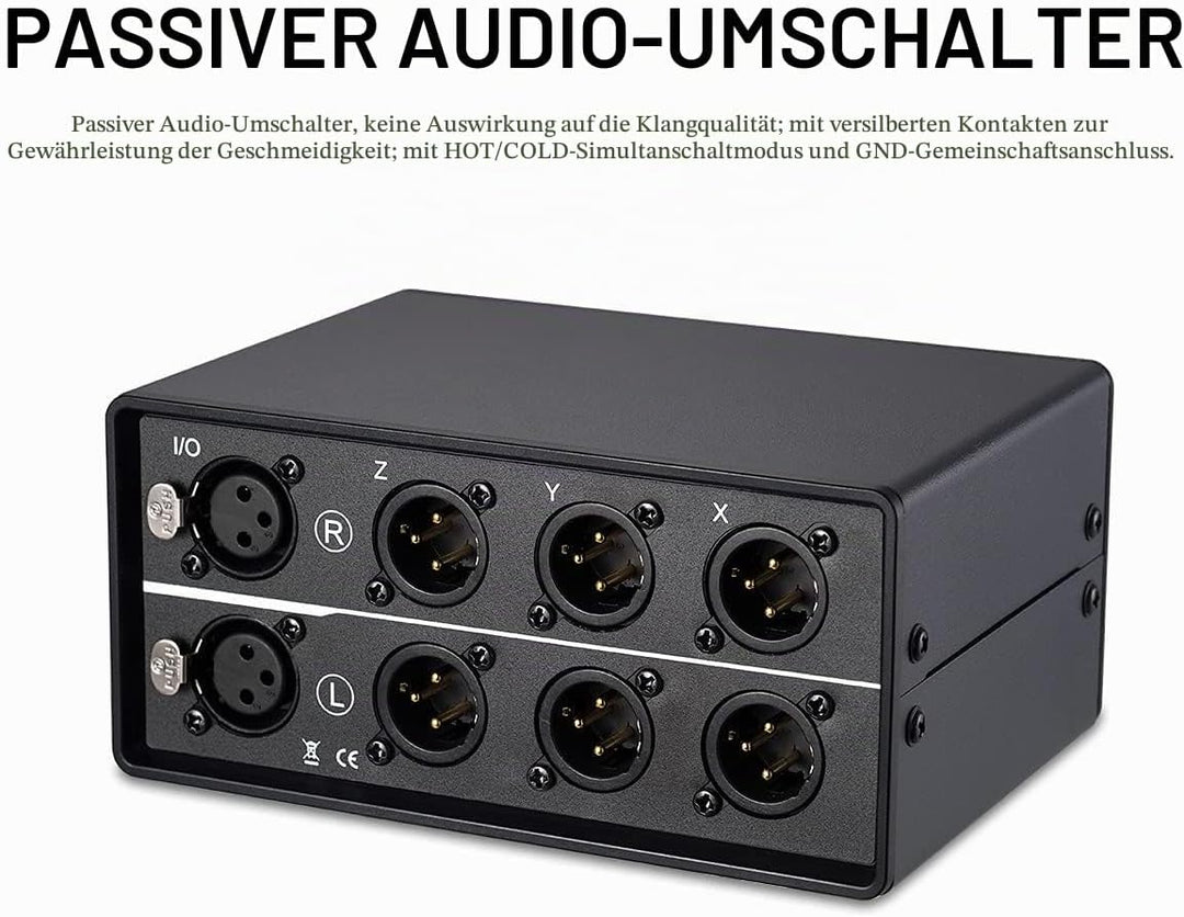 Nobsound 1-IN-3-OUT XLR Audio Switcher Selector, Balanced Audio Converter, 3-Way Stereo Passiv Audio