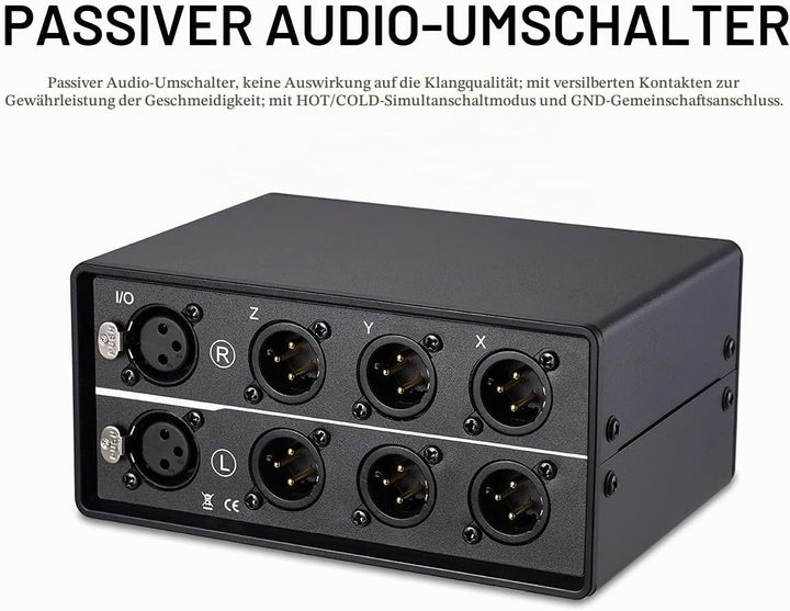 Nobsound 1-IN-3-OUT XLR Audio Switcher Selector, Balanced Audio Converter, 3-Way Stereo Passiv Audio