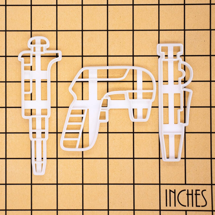 3er Set Pipetten Ausstechformen (Formen: Mikropipette, Elektronische Pipette und Pipettenpumpe), 3 T
