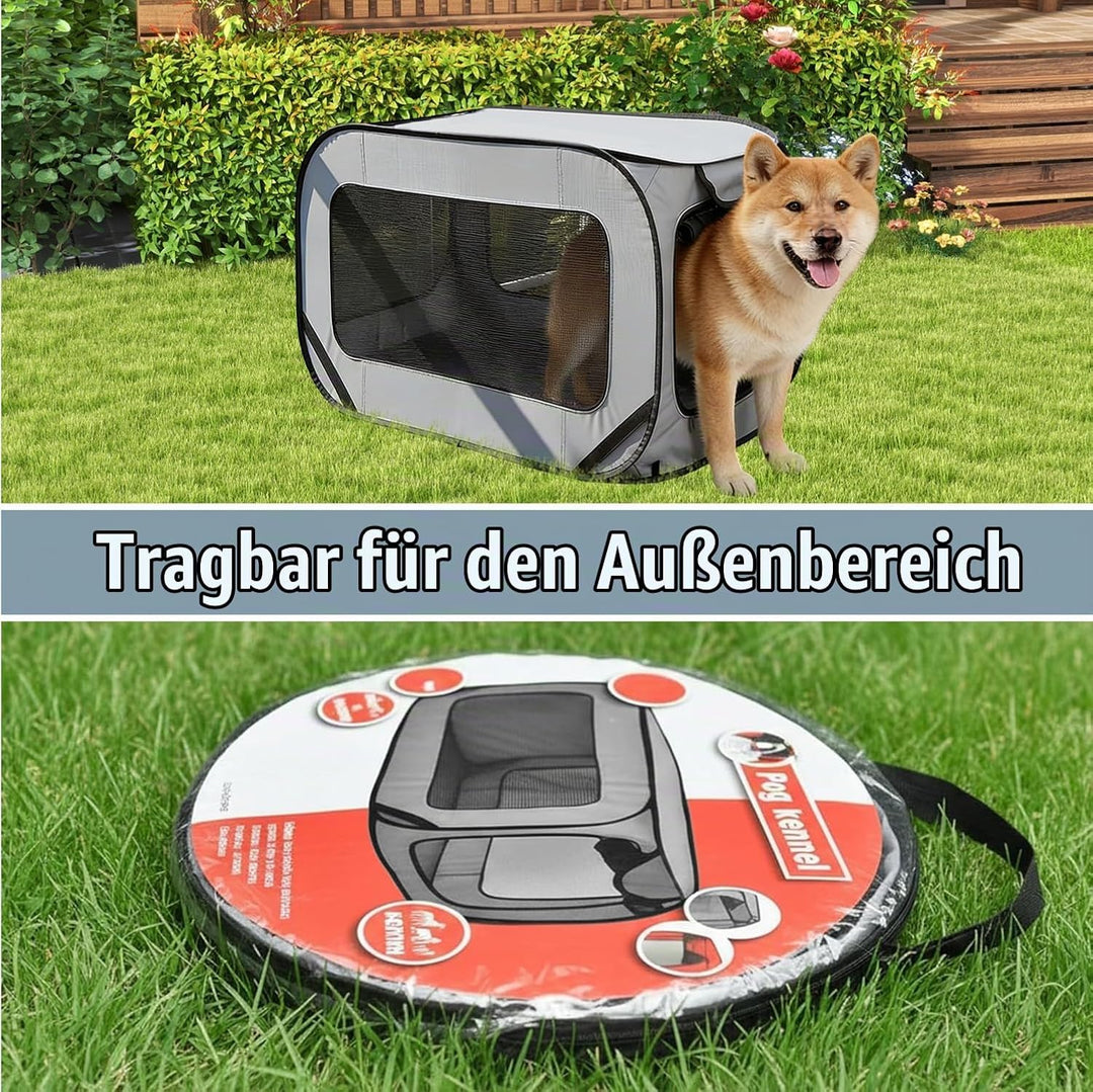 Hundebox Faltbar Hundetransportbox, 94 * 53 * 53 cm, Faltbar Katzen Transportboxen, stabile Transpor