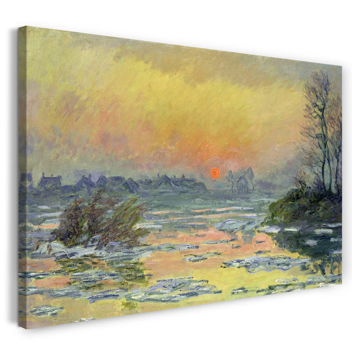 Leinwand (80x60cm): Claude Monet - Sonnenuntergang auf der Seine im Winter 80x60 cm, 80x60 cm